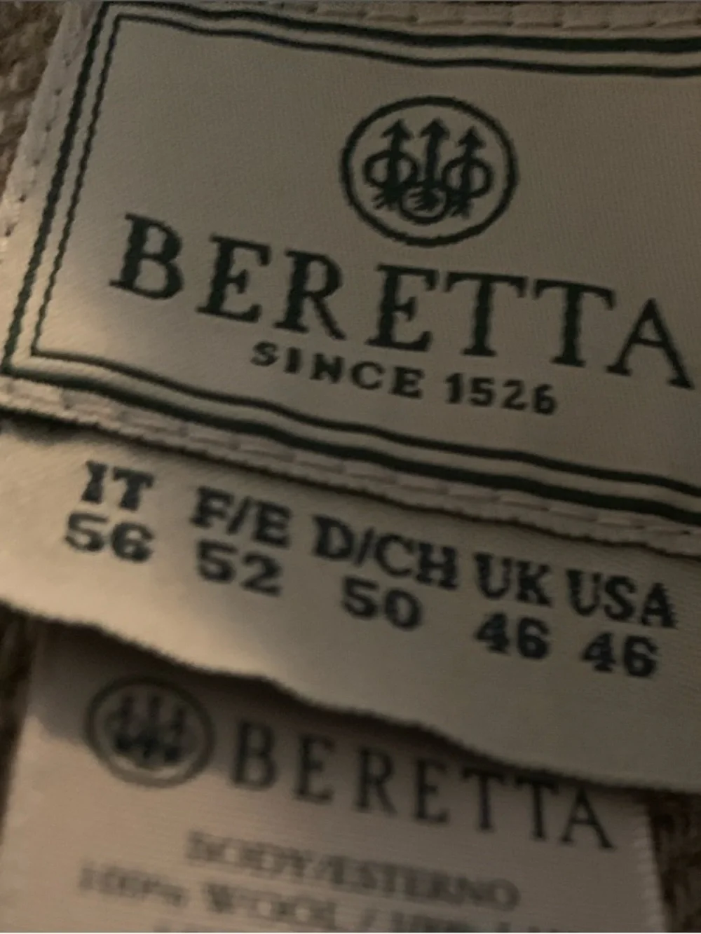 Beretta Wool Herringbone Tweed Vest w/ Quilted Suede Shoulder Patches US 46